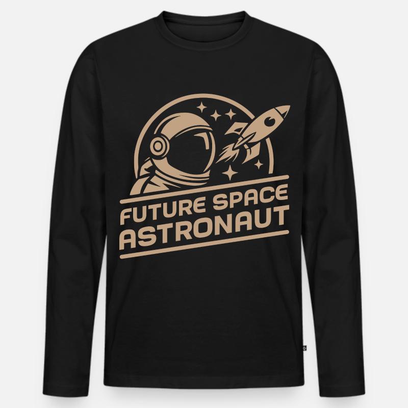 Future astronaute spatial : aventure rétro spatiale - T-shirt manches longues Premium bio Homme - noir
