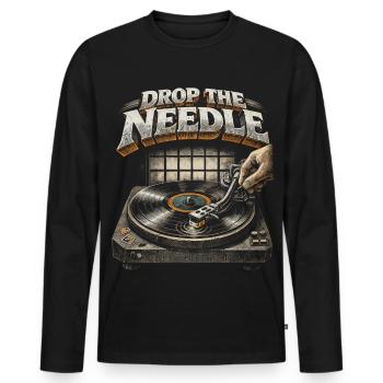 Disques vinyles de collection Vinyl Vinyl Collections - T-shirt manches longues Premium bio Homme - noir - Devant - Nico (187cm)