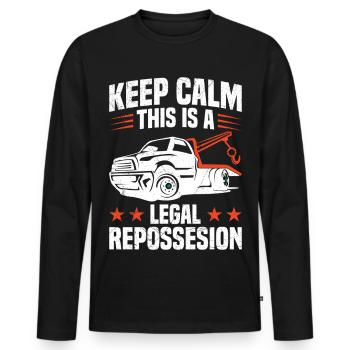 Rücknahmeagent Vermögensrückgewinnungsagent Autopfändung - Männer Premium Bio Langarmshirt - Schwarz - Vorne - Nico (187cm)