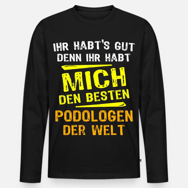 Podologe Geschenk - Männer Premium Bio Langarmshirt - Schwarz