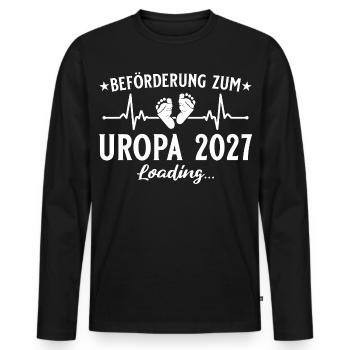 Beförderung zum Uropa 2027 Loading Geschenk - Männer Premium Bio Langarmshirt - Schwarz - Vorne - Nico (187cm)