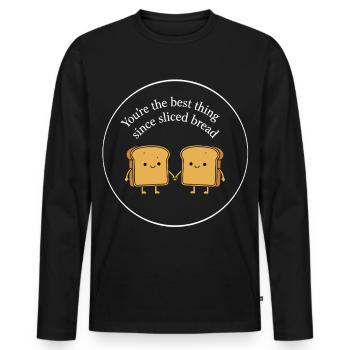 Best Thing Sliced Bread - Men's Premium Organic Long Sleeve Shirt - black - Front - Nico (187cm)