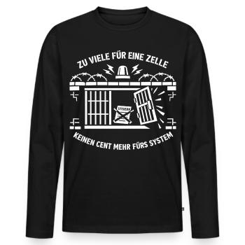 Zu Viele Für Eine Zelle - Männer Premium Bio Langarmshirt - Schwarz - Vorne - Nico (187cm)
