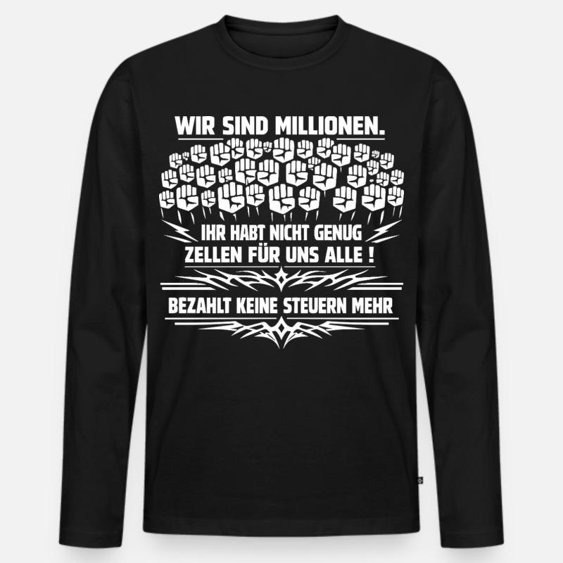 Wir Sind Millionen - Männer Premium Bio Langarmshirt - Schwarz