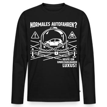 Normales Autofahren ? - Männer Premium Bio Langarmshirt - Schwarz - Vorne - Nico (187cm)