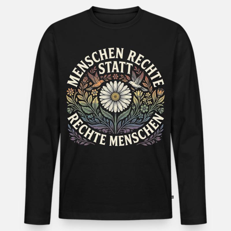 Equality Statement Radicalized by Decency Trend - Männer Premium Bio Langarmshirt - Schwarz