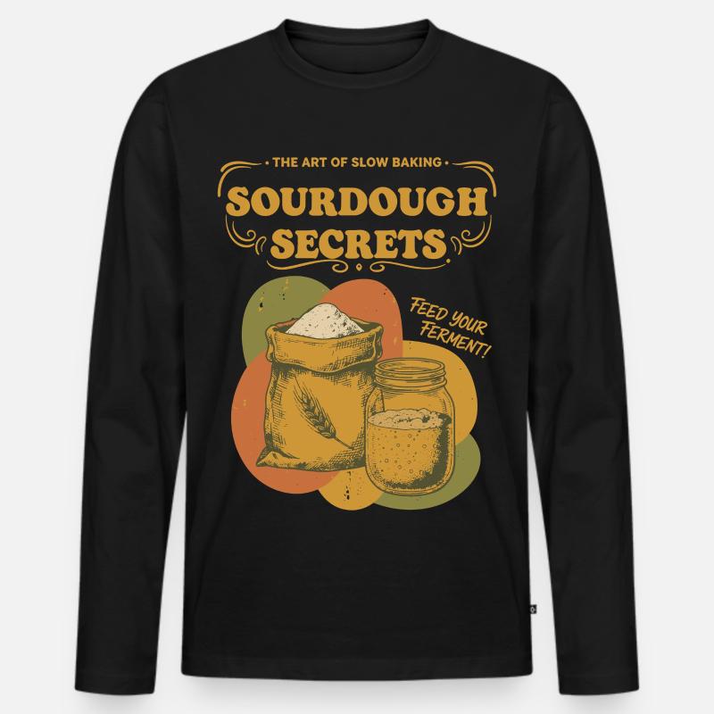 Sauerteig-Geheimnisse Brotback-Starter-Bäcker - Männer Premium Bio Langarmshirt - Schwarz