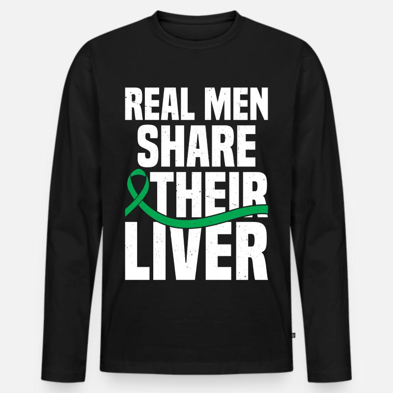 Lebertransplantationsüberlebende Organspende - Männer Premium Bio Langarmshirt - Schwarz