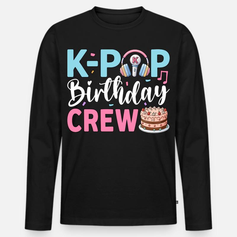 K-Pop Birthday Crew - Männer Premium Bio Langarmshirt - Schwarz