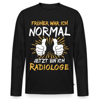 Radiologe Spruch - Männer Premium Bio Langarmshirt - Schwarz - Vorne - Nico (187cm)