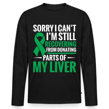  Liver Transplant Surgery Liver Recipient Liver - Men's Premium Organic Long Sleeve Shirt - black - Front - Nico (187cm)