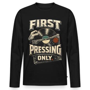 Vinyl Collector Vinyl Records First Pressing Only - Men's Premium Organic Long Sleeve Shirt - black - Front - Nico (187cm)