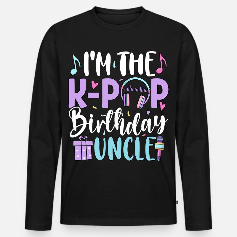I'm The K Pop Birthday Uncle - Männer Premium Bio Langarmshirt - Schwarz