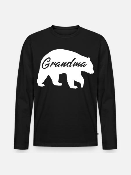 Grandma Bear süßes Geschenkhemd - Männer Premium Bio Langarmshirt - Schwarz