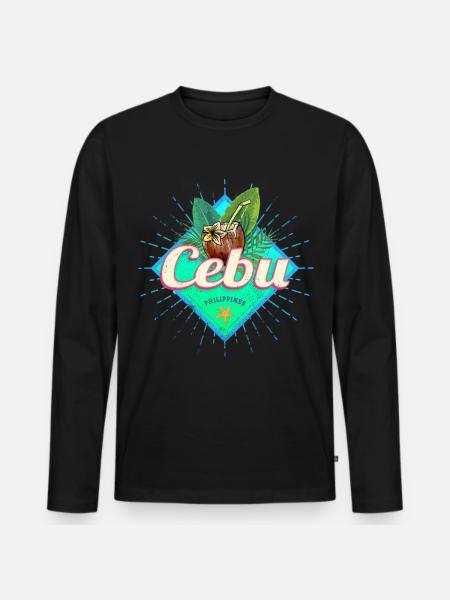 Cebu Island Philippines Coconut Retro Souvenir - Men's Premium Organic Long Sleeve Shirt - black