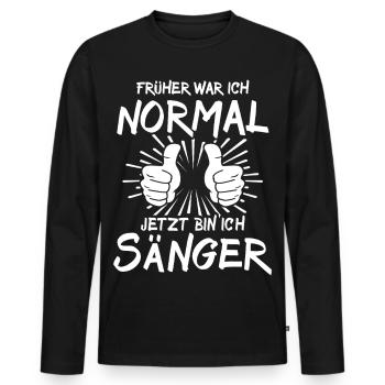 Sänger - Männer Premium Bio Langarmshirt - Schwarz - Vorne - Nico (187cm)