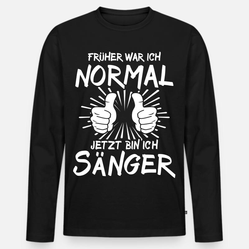 Sänger - Männer Premium Bio Langarmshirt - Schwarz