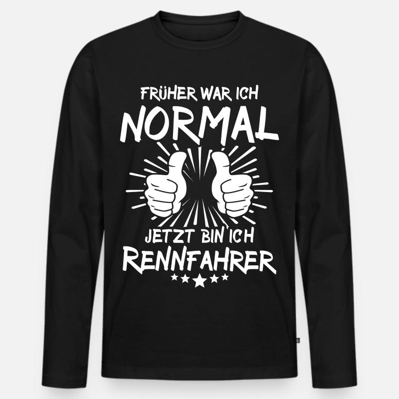 Rennfahrer - Männer Premium Bio Langarmshirt - Schwarz