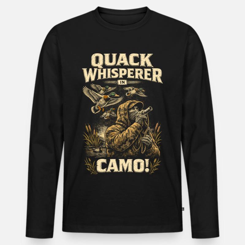 Entenjagd Quack Whisperer - Männer Premium Bio Langarmshirt - Schwarz