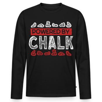 Indoor Klettern Indoorklettern Powered By Chalk - Männer Premium Bio Langarmshirt - Schwarz - Vorne - Nico (187cm)