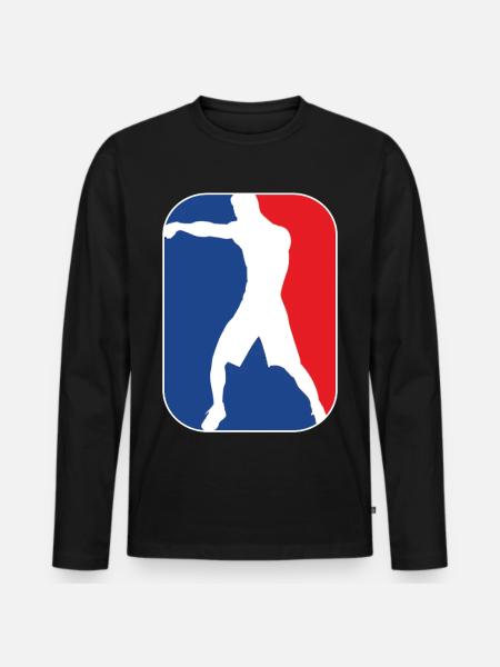 boxing_silhouette mma kampfsport - Männer Premium Bio Langarmshirt - Schwarz