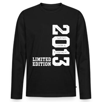 13th Birthday 2013 Limited Edition Boy Girls - Men's Premium Organic Long Sleeve Shirt - black - Front - Nico (187cm)