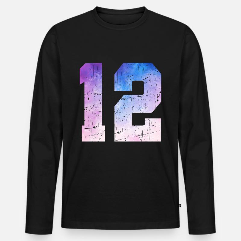 Ausgabe 12 – 12. Jubiläumsgeschenk - Männer Premium Bio Langarmshirt - Schwarz