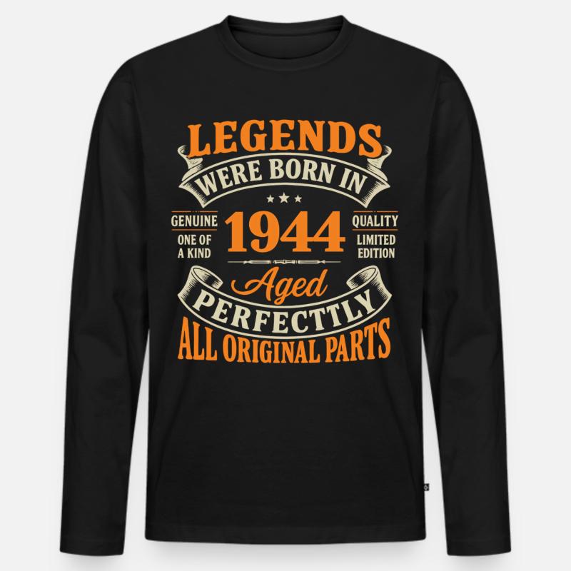 Legends 1944: Perfekt gealtert - Männer Premium Bio Langarmshirt - Schwarz