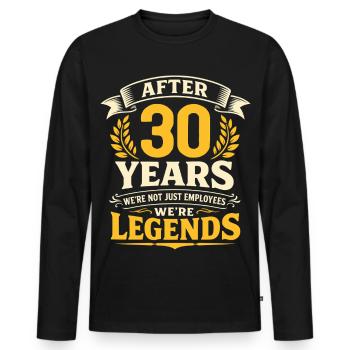 30 Year Company Anniversary Service Anniversary Work - Men's Premium Organic Long Sleeve Shirt - black - Front - Nico (187cm)