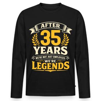 35th Anniversary of the Company Service Anniversary of Work - Men's Premium Organic Long Sleeve Shirt - black - Front - Nico (187cm)