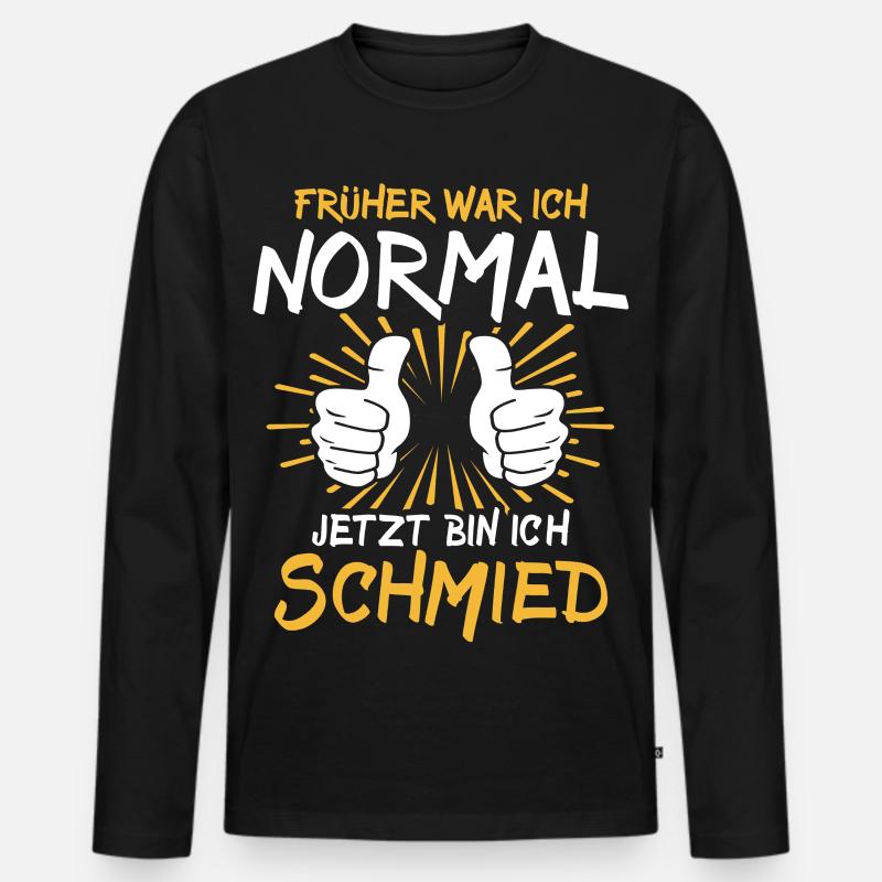Schmied Spruch - Männer Premium Bio Langarmshirt - Schwarz