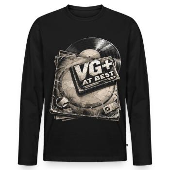 Collectionneurs de vinyles, disques de collection, disques vinyles VG+ - T-shirt manches longues Premium bio Homme - noir - Devant - Nico (187cm)