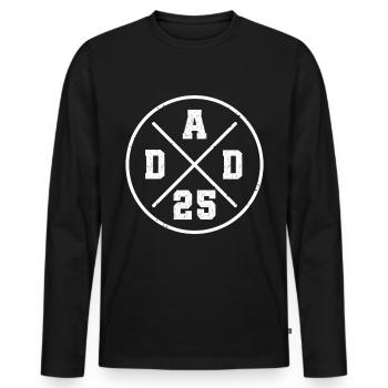 Dad 2025  Papa Cadeau Papa 2025 - T-shirt manches longues Premium bio Homme - noir - Devant - Nico (187cm)