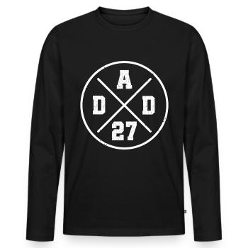 Papa 2027 Papa schenkt Papa 2027 - Männer Premium Bio Langarmshirt - Schwarz - Vorne - Nico (187cm)