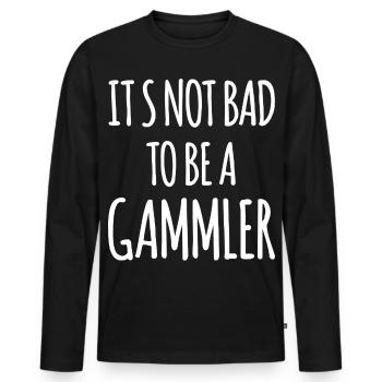 Gammler Chiller : Drôle de proverbe - T-shirt manches longues Premium bio Homme - noir - Devant - Nico (187cm)