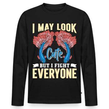 Betta Fish Keeper Aquarium Fish Tank Siamese - Männer Premium Bio Langarmshirt - Schwarz - Vorne - Nico (187cm)