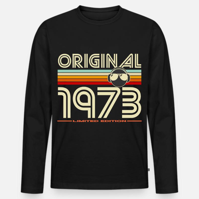 Original 1973 Limited Edition Retro - Männer Premium Bio Langarmshirt - Schwarz