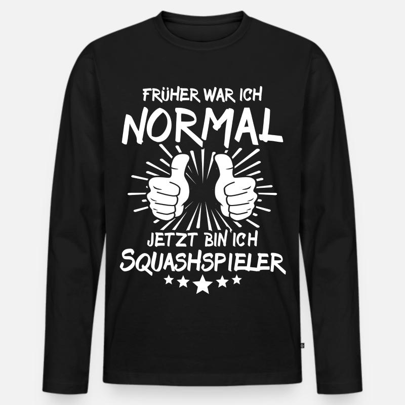 Squashspieler - Männer Premium Bio Langarmshirt - Schwarz