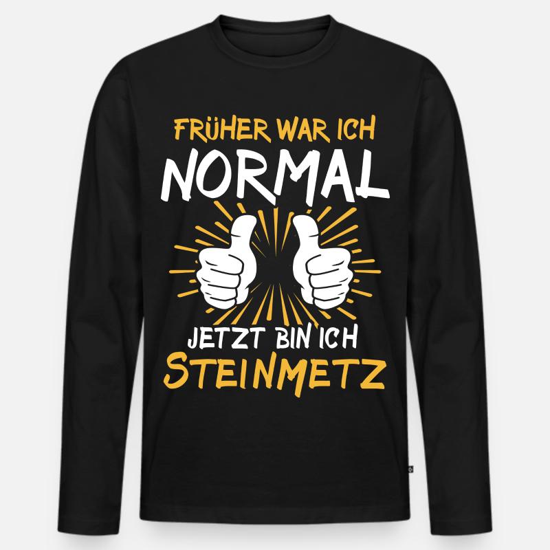Steinmetz Spruch - Männer Premium Bio Langarmshirt - Schwarz