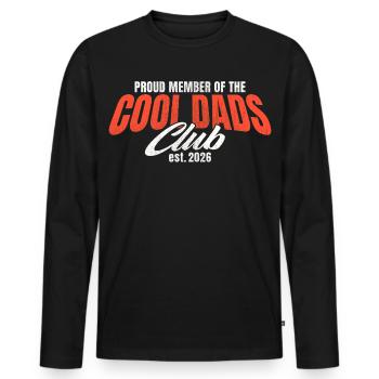 Cool Dads Club - Dad 2026 Gift - Men's Premium Organic Long Sleeve Shirt - black - Front - Nico (187cm)