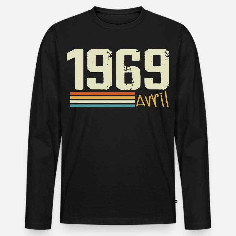 Geboren im April 1969 - Männer Premium Bio Langarmshirt - Schwarz
