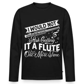  Piccolo Call it Flute one more time Marching Band - Men's Premium Organic Long Sleeve Shirt - black - Front - Nico (187cm)