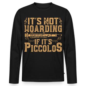Instrument d’orchestre de fanfare de percussion piccolo - T-shirt manches longues Premium bio Homme - noir - Devant - Nico (187cm)