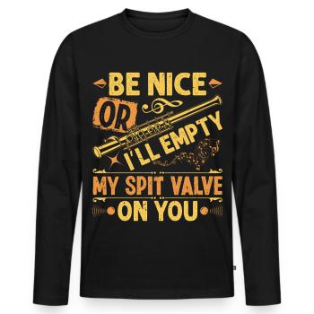 Piccoloist Spit Valve Marching Band Uniform - Men's Premium Organic Long Sleeve Shirt - black - Front - Nico (187cm)