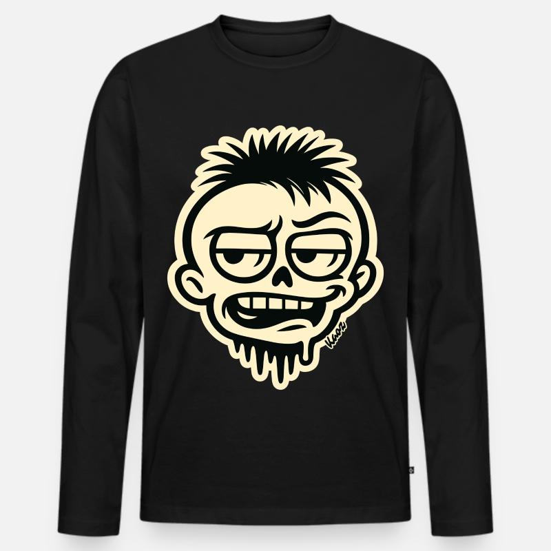 Schädelgraffiti - Männer Premium Bio Langarmshirt - Schwarz