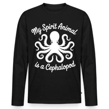 Mein Seelenwesen: Oktopus - Männer Premium Bio Langarmshirt - Schwarz - Vorne - Nico (187cm)