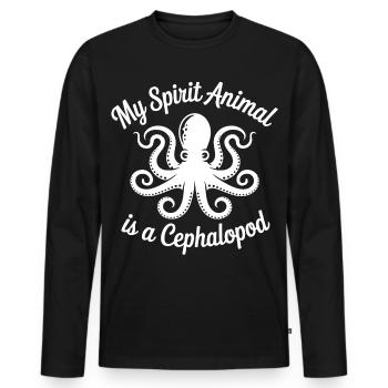 Spirit Tier Oktopus - T-shirt manches longues Premium bio Homme - noir - Devant - Nico (187cm)