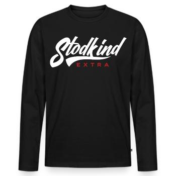Stodkind Extra WHITE - T-shirt manches longues Premium bio Homme - noir - Devant - Nico (187cm)