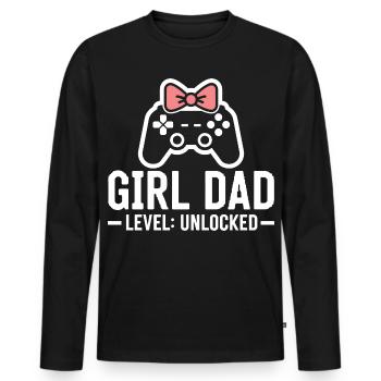 Werdender Papa & Vater, Geburt Tochter Mädchen - Männer Premium Bio Langarmshirt - Schwarz - Vorne - Nico (187cm)