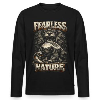 Honey Badger Animal Fearless By Nature - Men's Premium Organic Long Sleeve Shirt - black - Front - Nico (187cm)